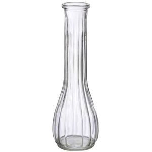 Clear Glass Ribbed Bud Vases, 8.5 in.